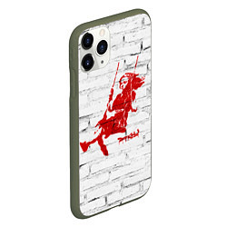 Чехол iPhone 11 Pro матовый Banksy girl on a swing, цвет: 3D-темно-зеленый — фото 2