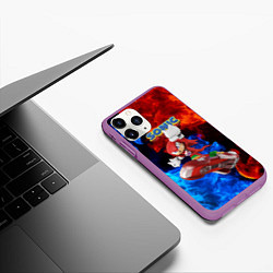 Чехол iPhone 11 Pro матовый Knuckles Echidna - Sonic - Video game, цвет: 3D-фиолетовый — фото 2