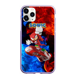 Чехол iPhone 11 Pro матовый Knuckles Echidna - Sonic - Video game, цвет: 3D-светло-сиреневый