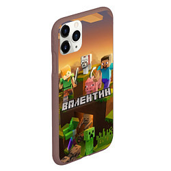 Чехол iPhone 11 Pro матовый Валентин Minecraft, цвет: 3D-коричневый — фото 2