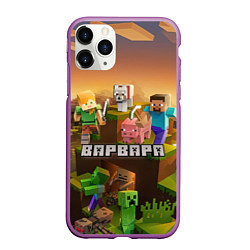 Чехол iPhone 11 Pro матовый Варвара Minecraft, цвет: 3D-фиолетовый