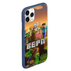 Чехол iPhone 11 Pro матовый Вера Minecraft, цвет: 3D-тёмно-синий — фото 2