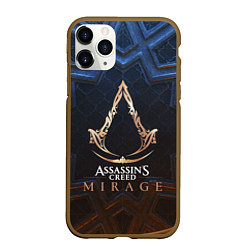 Чехол iPhone 11 Pro матовый Assassins creed mirage logo, цвет: 3D-коричневый
