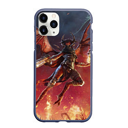 Чехол iPhone 11 Pro матовый Metal: Hellsinger Демон, цвет: 3D-серый