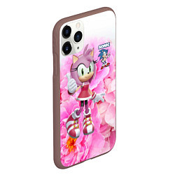 Чехол iPhone 11 Pro матовый Sonic - Amy Rose - Video game, цвет: 3D-коричневый — фото 2