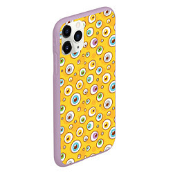 Чехол iPhone 11 Pro матовый Глаза круглые разноцветные, цвет: 3D-сиреневый — фото 2