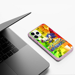 Чехол iPhone 11 Pro матовый Sonic Colours - Hedgehog - Video game, цвет: 3D-розовый — фото 2