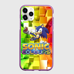 Чехол iPhone 11 Pro матовый Sonic Colours - Hedgehog - Video game, цвет: 3D-фиолетовый