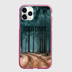 Чехол iPhone 11 Pro матовый Мрачный Лес GLOOMY, цвет: 3D-малиновый