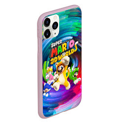 Чехол iPhone 11 Pro матовый Super Mario 3D World - Nintendo - Team of heroes, цвет: 3D-розовый — фото 2