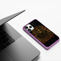 Чехол iPhone 11 Pro матовый Slipknot - death, цвет: 3D-фиолетовый — фото 2