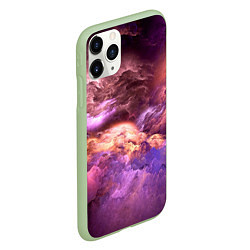 Чехол iPhone 11 Pro матовый Необычное фиолетовое облако, цвет: 3D-салатовый — фото 2