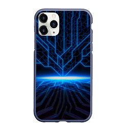 Чехол iPhone 11 Pro матовый Цифровые молнии, цвет: 3D-серый