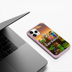 Чехол iPhone 11 Pro матовый Евгений Minecraft, цвет: 3D-розовый — фото 2