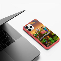 Чехол iPhone 11 Pro матовый Екатерина Minecraft, цвет: 3D-красный — фото 2