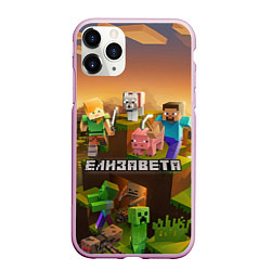 Чехол iPhone 11 Pro матовый Елизавета Minecraft, цвет: 3D-розовый