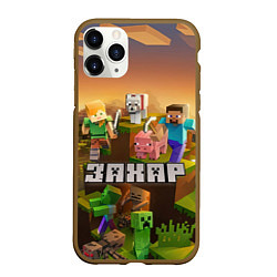 Чехол iPhone 11 Pro матовый Захар Minecraft, цвет: 3D-коричневый