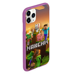 Чехол iPhone 11 Pro матовый Максим Minecraft, цвет: 3D-фиолетовый — фото 2