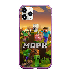 Чехол iPhone 11 Pro матовый Марк Minecraft