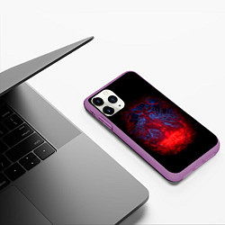 Чехол iPhone 11 Pro матовый Stranger Things - monster, цвет: 3D-фиолетовый — фото 2