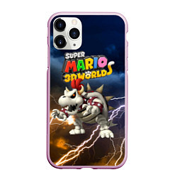 Чехол iPhone 11 Pro матовый Dry Bowser - Super Mario 3D World - Nintendo, цвет: 3D-розовый