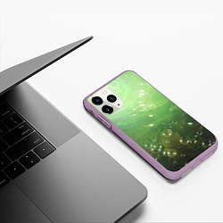 Чехол iPhone 11 Pro матовый Морские глубины с рыбой, цвет: 3D-сиреневый — фото 2