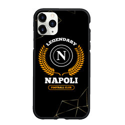 Чехол iPhone 11 Pro матовый Лого Napoli и надпись legendary football club на т, цвет: 3D-черный