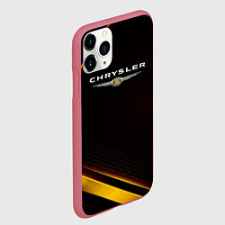 Чехол iPhone 11 Pro матовый Chrysler Абстракция, цвет: 3D-малиновый — фото 2