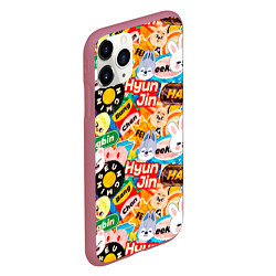 Чехол iPhone 11 Pro матовый Skzoo stickers characters, цвет: 3D-малиновый — фото 2