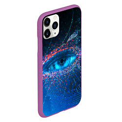 Чехол iPhone 11 Pro матовый Цифровой глаз, цвет: 3D-фиолетовый — фото 2