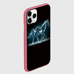 Чехол iPhone 11 Pro матовый Лошадь из водяных капель, цвет: 3D-малиновый — фото 2