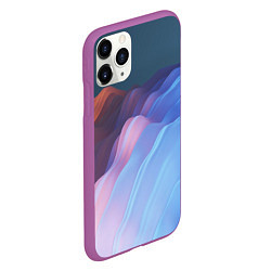 Чехол iPhone 11 Pro матовый Волнообразные абстрактные субстанции, цвет: 3D-фиолетовый — фото 2