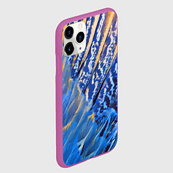 Чехол iPhone 11 Pro матовый Перьевой паттерн - авангард, цвет: 3D-фиолетовый — фото 2
