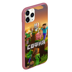 Чехол iPhone 11 Pro матовый София Minecraft, цвет: 3D-малиновый — фото 2