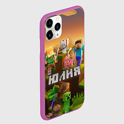 Чехол iPhone 11 Pro матовый Юлия Minecraft, цвет: 3D-фиолетовый — фото 2