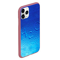 Чехол iPhone 11 Pro матовый Вода - H2O, цвет: 3D-малиновый — фото 2