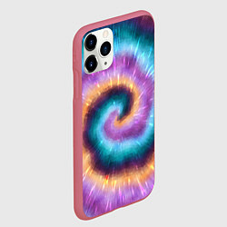 Чехол iPhone 11 Pro матовый Сине-фиолетовый тай дай, цвет: 3D-малиновый — фото 2