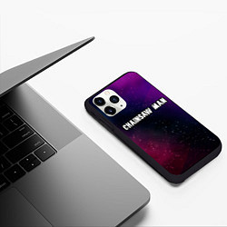 Чехол iPhone 11 Pro матовый Chainsaw Man gradient space, цвет: 3D-черный — фото 2