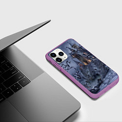 Чехол iPhone 11 Pro матовый Старый заброшенный замок - Halloween, цвет: 3D-фиолетовый — фото 2