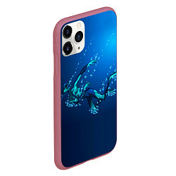 Чехол iPhone 11 Pro матовый Ихтиандр : человек - амфибия рисунок, цвет: 3D-малиновый — фото 2