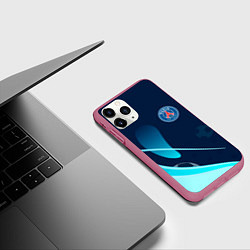 Чехол iPhone 11 Pro матовый Фк псж абстракция, цвет: 3D-малиновый — фото 2