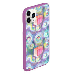 Чехол iPhone 11 Pro матовый Будь кубиком среди пузырей, цвет: 3D-фиолетовый — фото 2