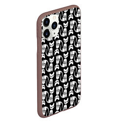 Чехол iPhone 11 Pro матовый Скелет кошки - Halloween pattern, цвет: 3D-коричневый — фото 2