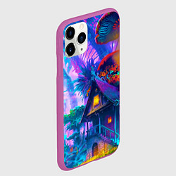 Чехол iPhone 11 Pro матовый Неоновая страна, цвет: 3D-фиолетовый — фото 2