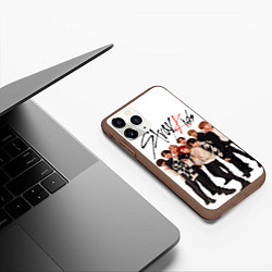 Чехол iPhone 11 Pro матовый Stray Kids white background, цвет: 3D-коричневый — фото 2