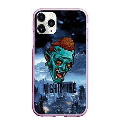 Чехол iPhone 11 Pro матовый Ночной кошмар - Horror face, цвет: 3D-розовый