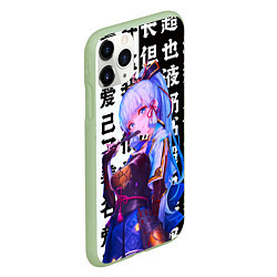 Чехол iPhone 11 Pro матовый Камисато Аяка - Genshin Impact, цвет: 3D-салатовый — фото 2