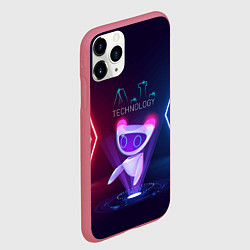 Чехол iPhone 11 Pro матовый Искусственный интеллект AI technology неоновый све, цвет: 3D-малиновый — фото 2