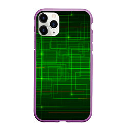 Чехол iPhone 11 Pro матовый Нейросеть - текстура, цвет: 3D-фиолетовый