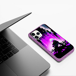 Чехол iPhone 11 Pro матовый Люси из аниме Cyberpunk Edgerunners, цвет: 3D-фиолетовый — фото 2